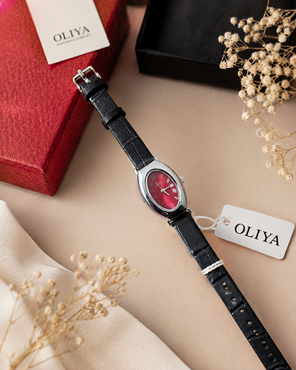 ساعة جلد مقاومة للماء  OLIYA